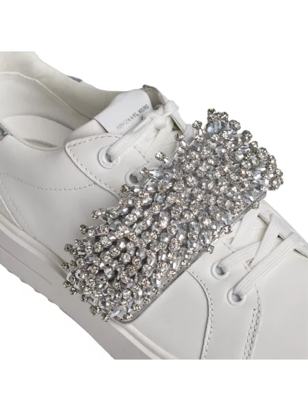 Sneakersy Michael Kors z frędzli skórzane białe