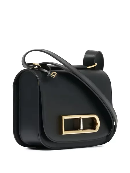 Geanta de piele Delvaux din piele mini negru
