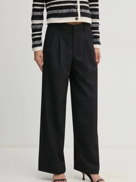 Панталон OUI с широка каройка с висока талия черно