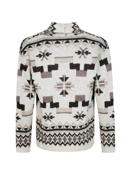Gulerat cardigan Amaranto cu imprimeu geometric alb