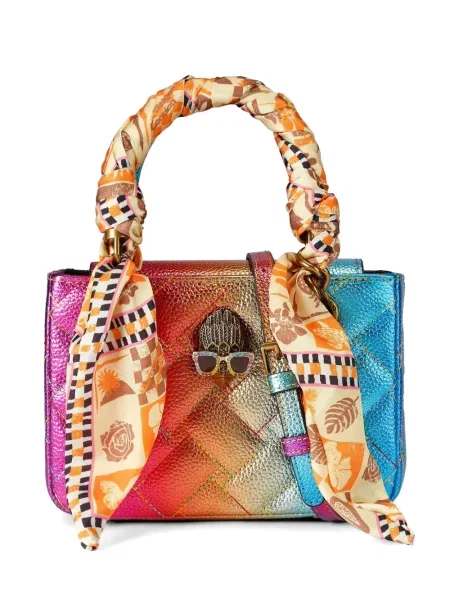 Mini geantă Kurt Geiger London matlasată portocaliu