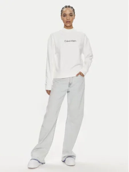 Calvin Klein Mikina Hero Logo bílá