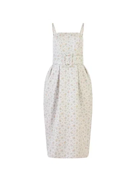 Rochie midi Rosie Assoulin cu model floral cu imagine până la genunchi