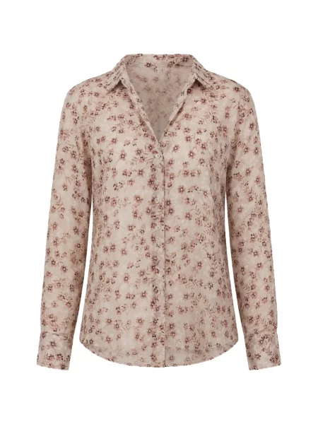 Lung cămașă Morghy cu model floral cu imagine maro