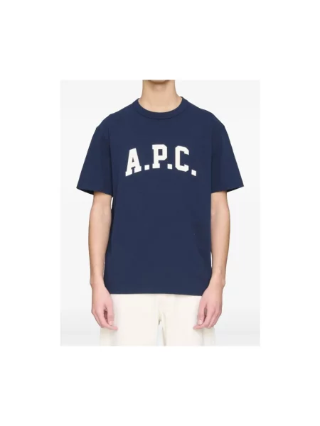 Koszulka A.p.c. z nadrukiem niebieska