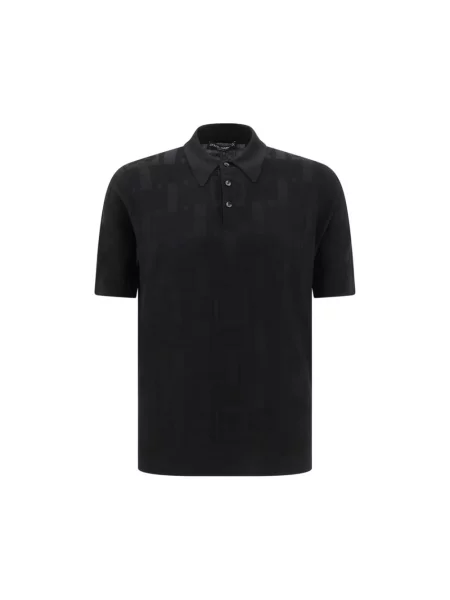Koszulka polo Dolce And Gabbana z nadrukiem czarna