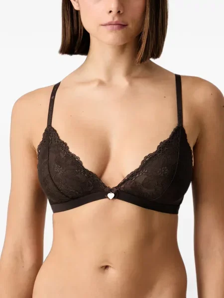 Sutien triunghi Twinset din dantelă maro