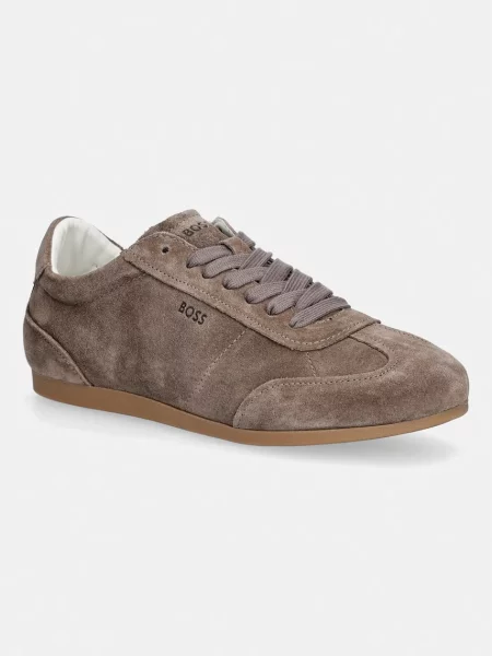BOSS Solenne sneakers pentru femei piele întoarsă maro
