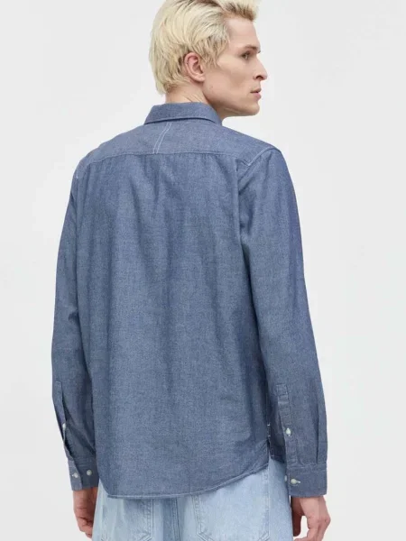 Košile HUGO regular s límečkem button-down modrá
