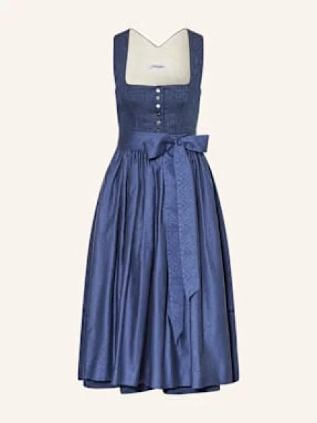 Grasegger Sukienka Bawarska Z Lnu Brianna blau niebieska