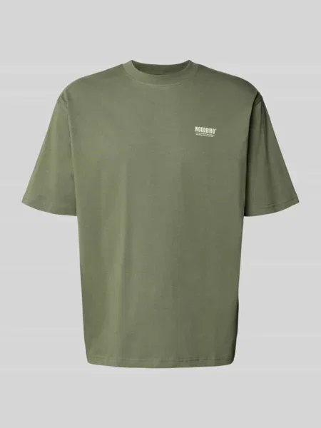 T-shirt z nadrukiem z logo model ‘Baine’ Woodbird zielona