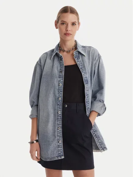 G-Star Raw džinsiniai marškiniai Oversize mėlyna