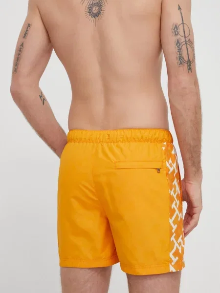 Szorty kąpielowe Tommy Hilfiger SF Medium Drawstring Print reactive monogram rich ochre pomarańczowe