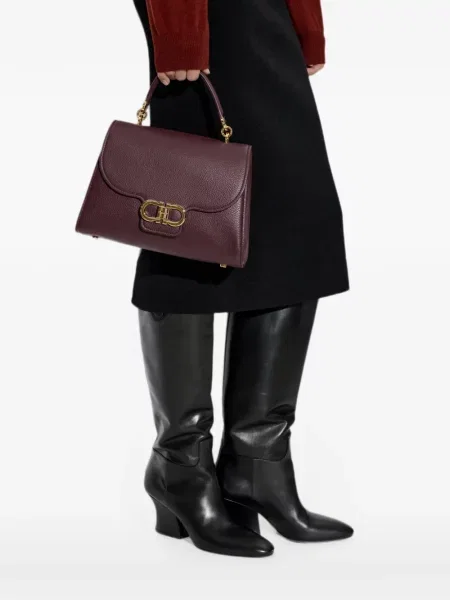 Geantă shopper Ferragamo din piele roșu