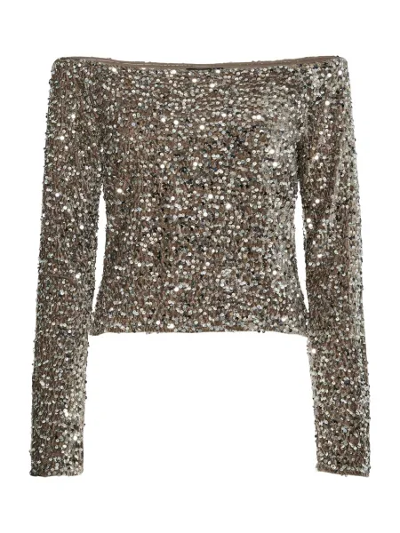 PIECES Halenka PCKam tmavě / stříbrná hnědá