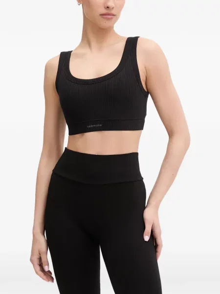 Sutien sport Icebreaker tricotate negru