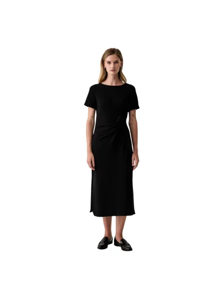 Dzianinowa sukienka midi Dkny czarna