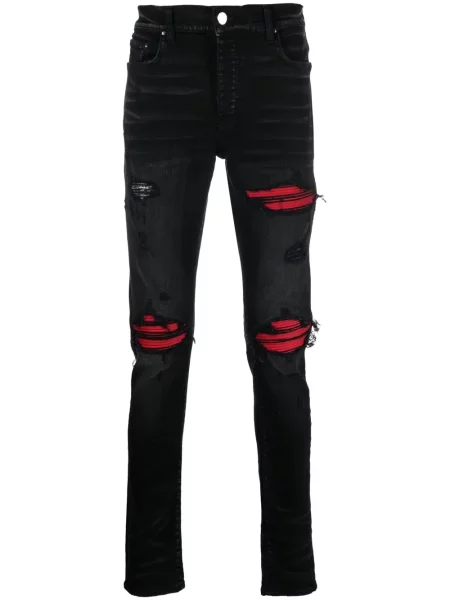 Skinny skinny džíny Amiri s oděrkami černé