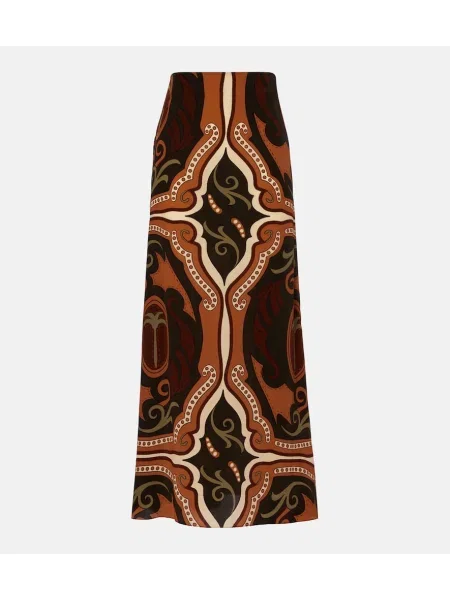 Fusta maxi Johanna Ortiz de mătase cu imagine