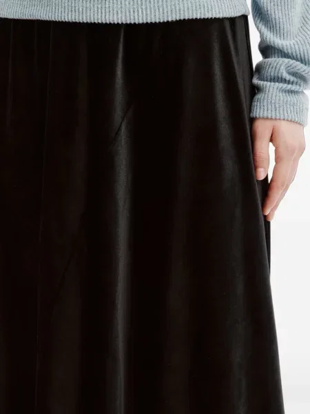 Fustă midi B+ab de catifea evazată negru