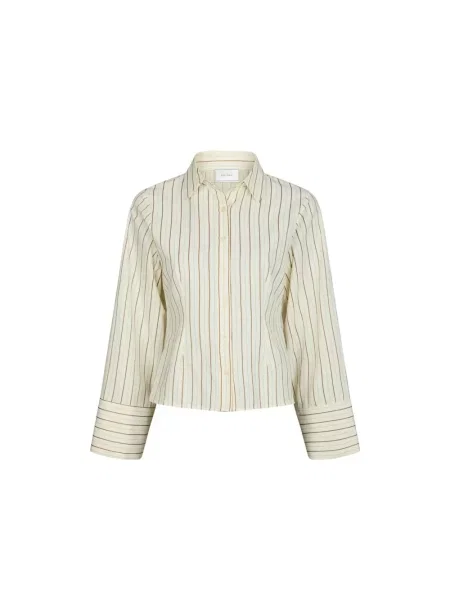 Koszula Neo Noir w paski beżowa