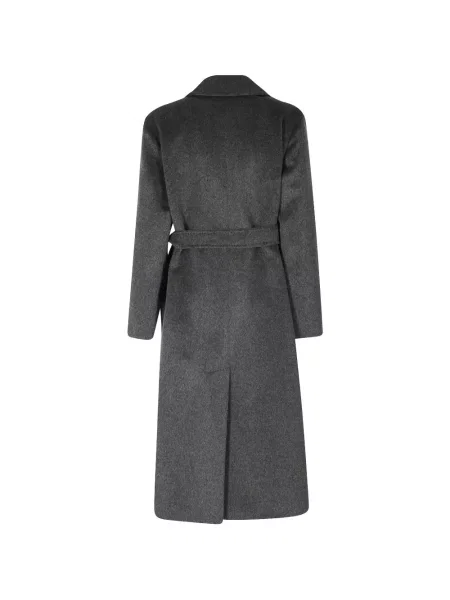 Cu centură palton Weekend Max Mara gri