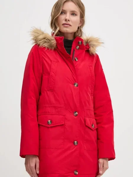Péřová bunda Pepe Jeans CLEMENTINE zimní červená