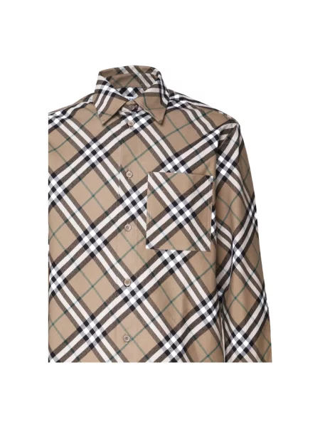 Koszula Burberry w kratę zielona