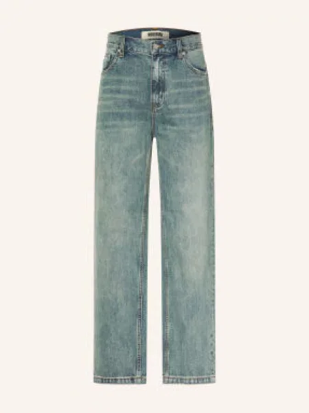 Woodbird Džíny Wbleroy Volný Střih S Zužujícími Se Nohavicemi washed mid blue modré
