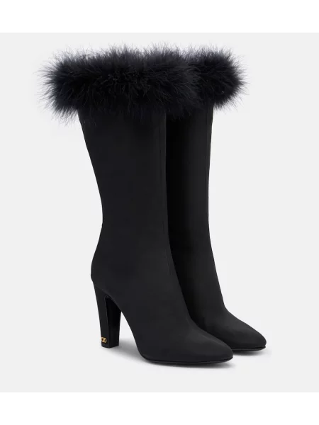 Cizme Valentino Garavani din satin negru