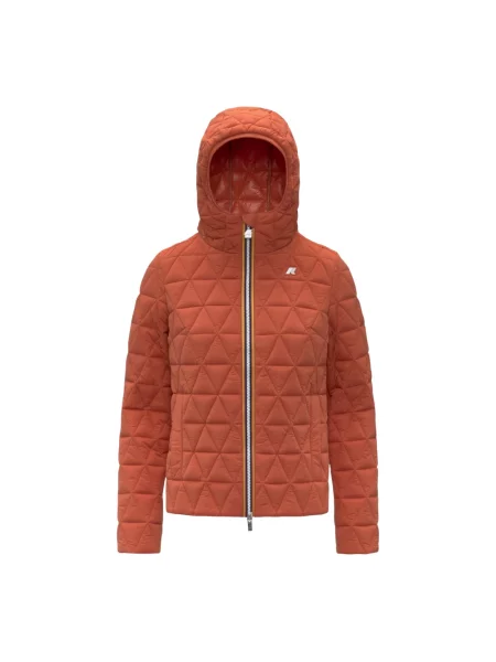 Pikowana diament kurtka K-way pomarańczowa