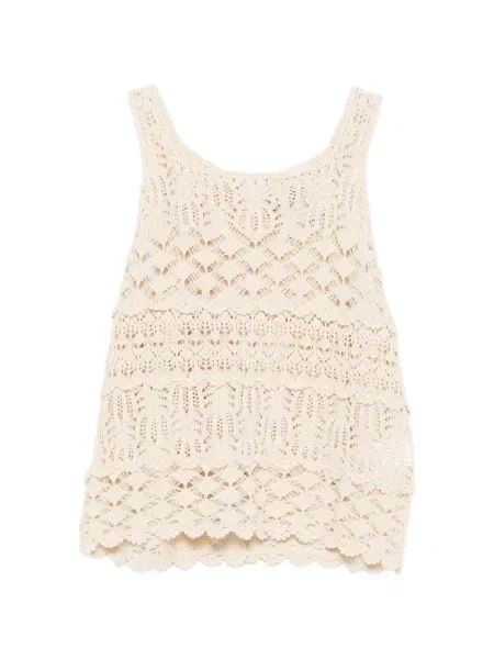 Bluzka Semicouture bez rękawów ażurowa