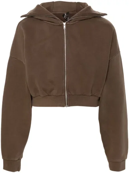 Bluza z kapturem Entire Studios o krotszym kroju brązowa