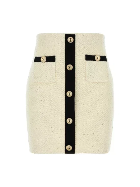 Mała mały spódnica mini Self-portrait z cekinami beżowa