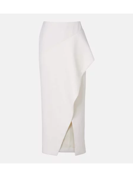 Spódnica midi Khaite wełniana do kolan biała