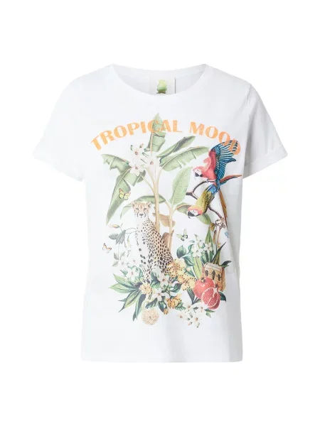 PRINCESS GOES HOLLYWOOD Tricou Tropical Mood galben curry / verde / portocaliu alb