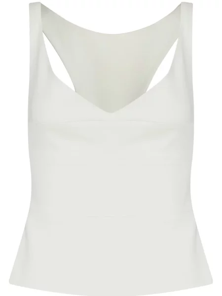 Top Gloria Coelho z dekoltem w serek biały