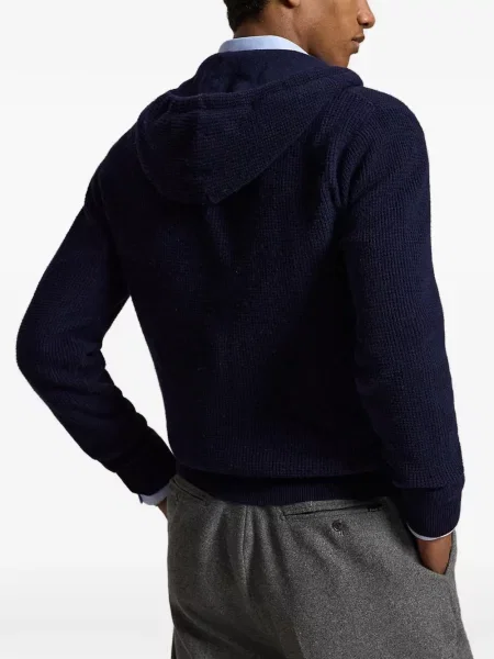 Μάλλινο polo Polo Ralph Lauren με κουκούλα με σχέδιο μαύρο