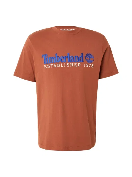 TIMBERLAND Tricou ESTABLISHED bleumarin / maro ruginiu alb