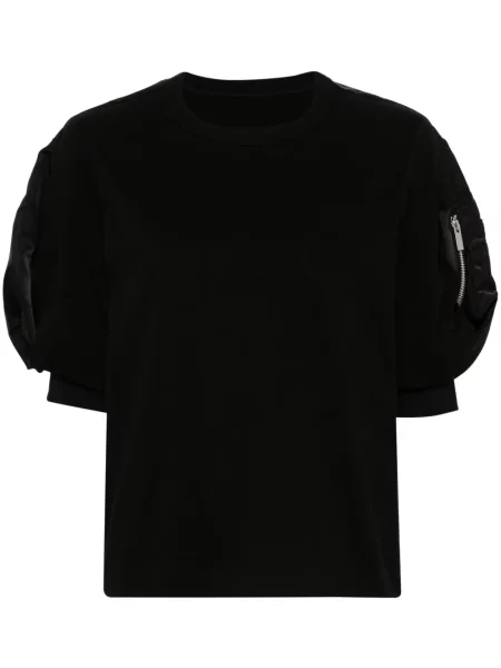 Tricou Sacai din jerseu negru