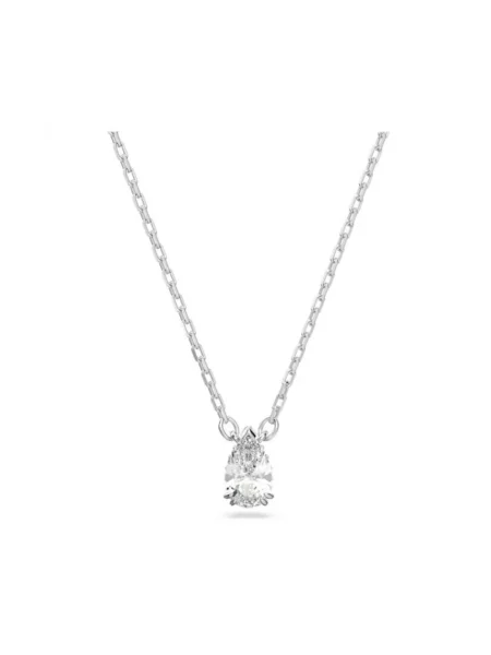 Lniany naszyjnik Swarovski biały