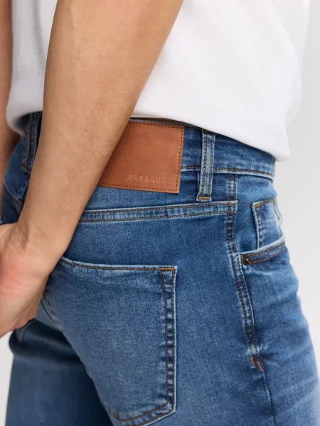 Reserved Джинси skinny з потертостями синій
