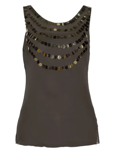 Top Joseph de mătase maro