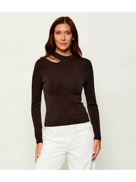 Pulover Marciano Guess cu guler înalt maro