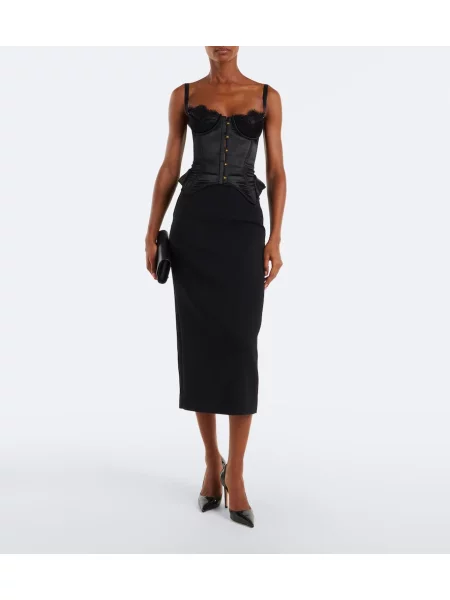 Top Maria Lucia Hohan din satin negru