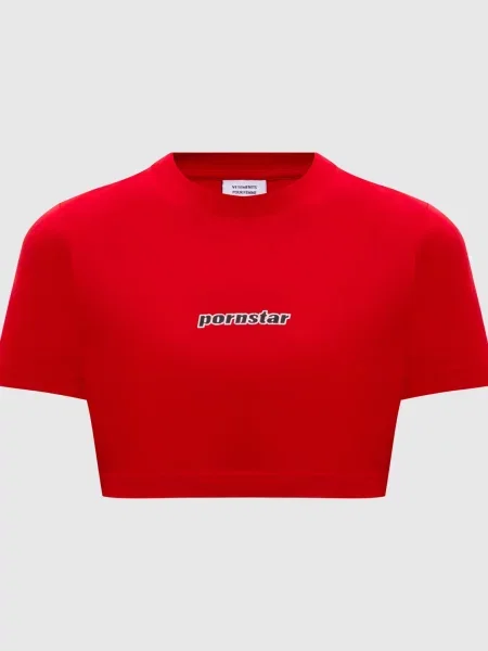 Топ з принтом Vetements червоний