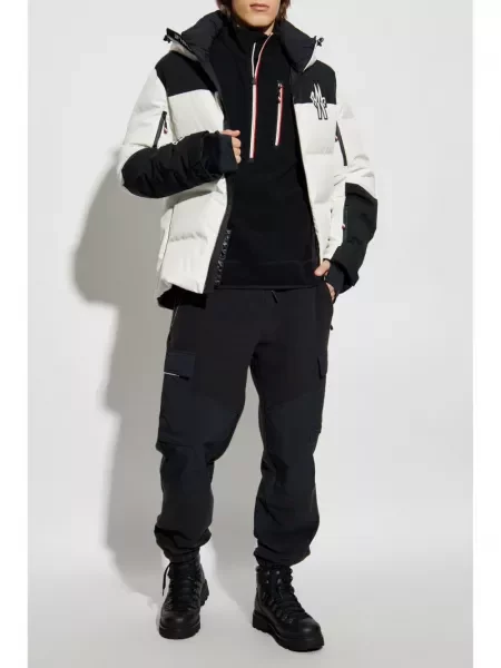 Pulover Moncler Grenoble cu broderie negru