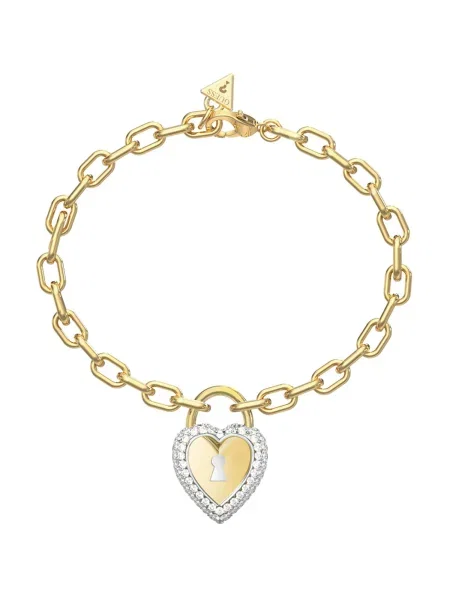 GUESS Zapestnica HEART LOCK zlato-rumena rumena