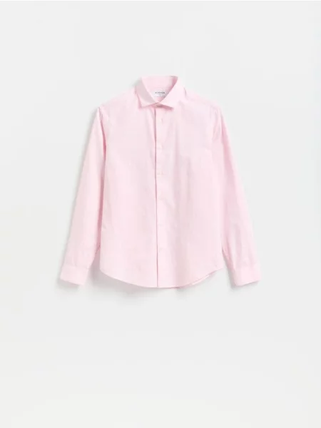 Reserved Cămașă slim fit din egiptean roz-pastel roz
