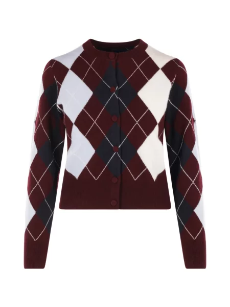 Cardigan Arch4 din cașmir cu model argyle roșu